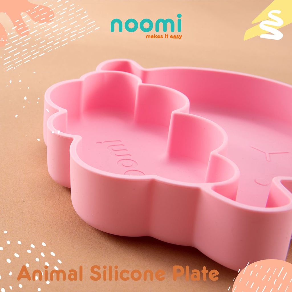 Noomi - Animal Silicone Plate - Piring Makan Anak / Peralatan Makan Bayi (Tersedia varian warna)