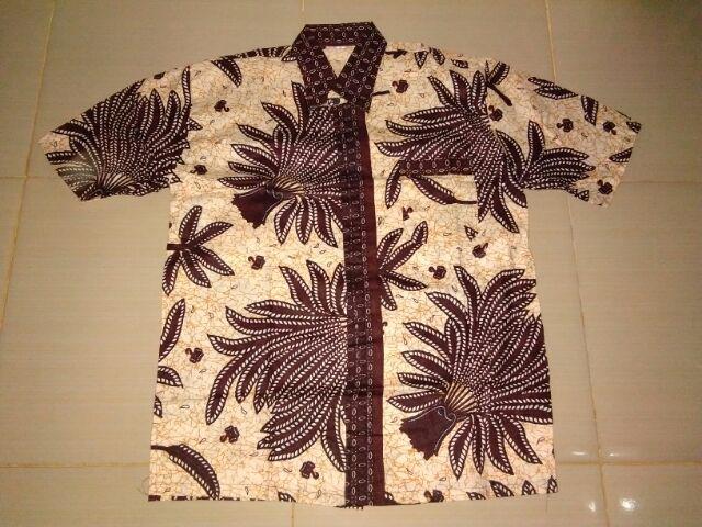 Kemeja Batik Pria Pari Krem M L Xl
