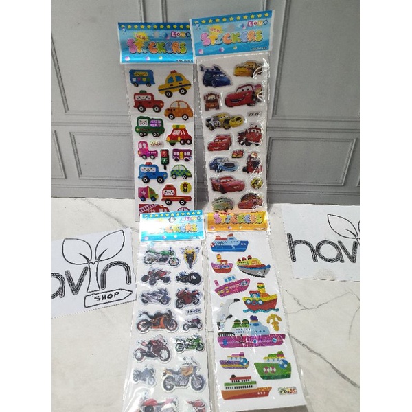 sticker gambar/sticker anak/Stiker Hologram-Transportasi
