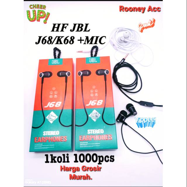 HF/HEADSET J68 + MIC/K68+MIC/EARPHONE SUPERBASS J68 K68 + MIC GROSIR MURAH MODEL HIP HOP DARI HIPPO