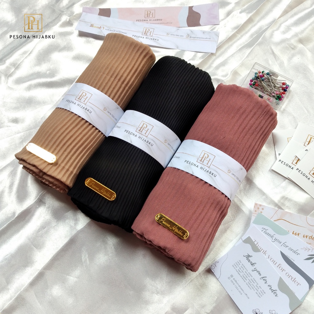 Pesona Hijabku - Pashmina Plisket Shawl Premium / Pashmina Plisket / Pashmina Plisket Lidi Premium Tanpa Garis Tengah / Plisket-2