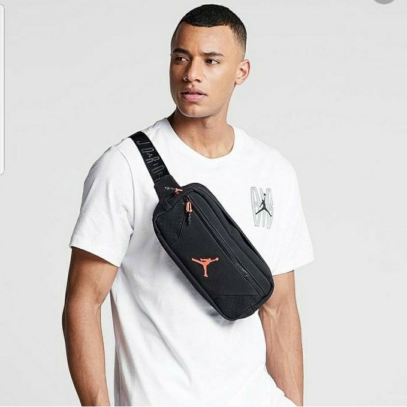 ORIGINAL AIR JORDAN WAIST BAG LEATHER TAS PINGGANG SELEMPANG JUMP MAN