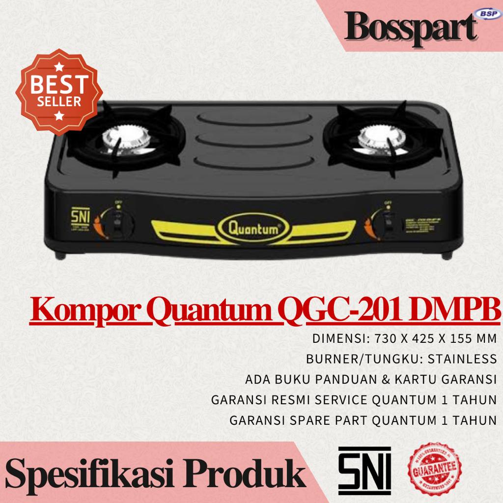 Paket Kompor QUANTUM 2 tungku QGC 201DMPB / QGC-201DMPB / MIYAKO KG-202 CE / bonus Selang Regulator Gas Hitpro