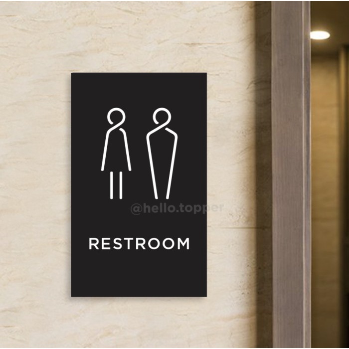

Toilet Sign Acrylic Modern 15x25 | Sign Board Acrylic | Papan Sign Elegan