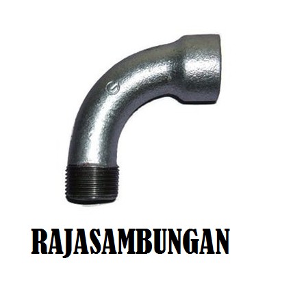 Large Radius Elbow Besi 1.25 Inch Penyambung Pipa Boch Knee Panjang Long Boch Fitting Pipa Drat Air
