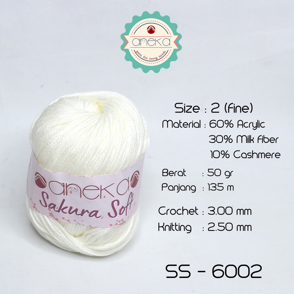 Benang Rajut Sakura Soft / Silk Cotton Milk Cotton Yarn - 6002