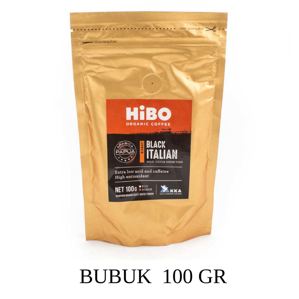 

HIBO PAPUA ORGANIC COFFEE PAPUA BLACK ITALIAN -BUBUK 100 GR