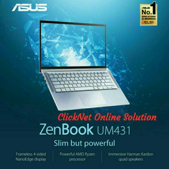 ASUS ZenBook UM431DA AM701T- Ryzen 7-3700U/8GB/512GB SSD- VEGA10/Win10
