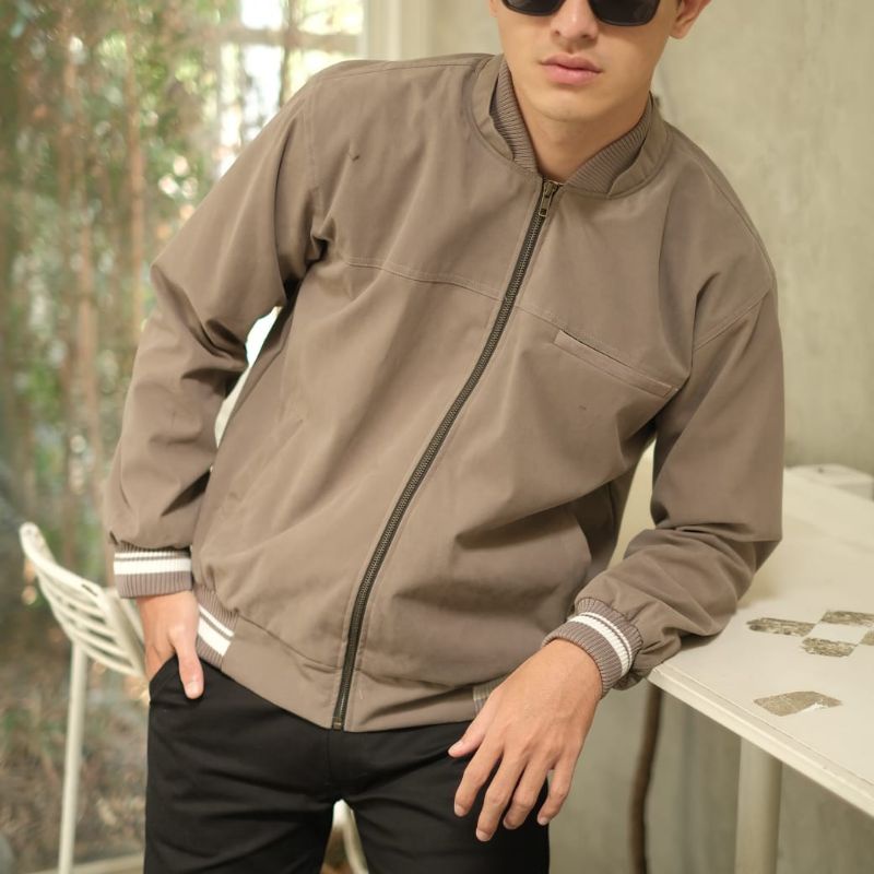 Jaket Bomber Premium Bahan Suede Super Tebal