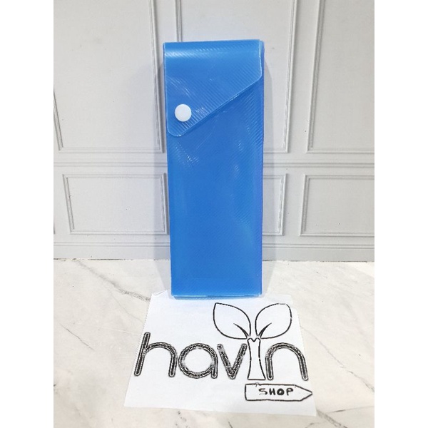 kotak pensil slot kancing/kotak pensil laci/pensil case/tempat pensil-BIRU