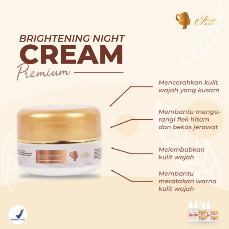 Whitening night cream jinan skincare / cream pemutih jinan