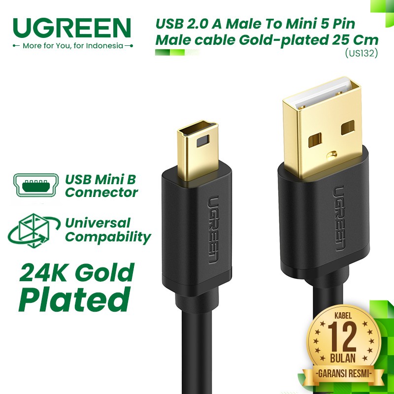 Jual Ugreen Us132 Cable Usb A 2 0 To Mini Usb 5 Pin Shopee Indonesia