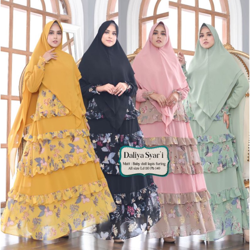Humaira99 Gamis syari set khimar Daliya syari