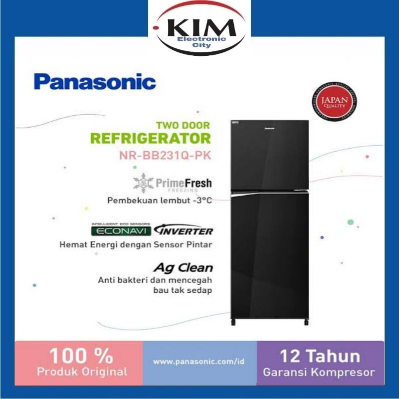 Panasonic NR-BB231Q Kulkas 2 Pintu GARANSI RESMI (JABODETABEK)