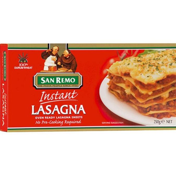 

San Remo Kulit Lasagna Instant Sheet 250 gram