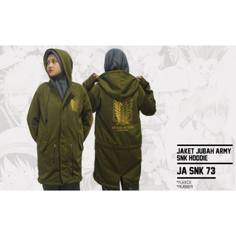 Jaket Jubah Army SNK Hoodie (JA SNK 73)