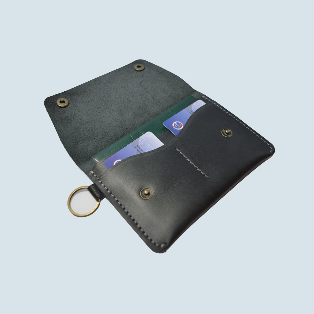 dompet passport - passport cover model gantung kulit sapi asli hitam