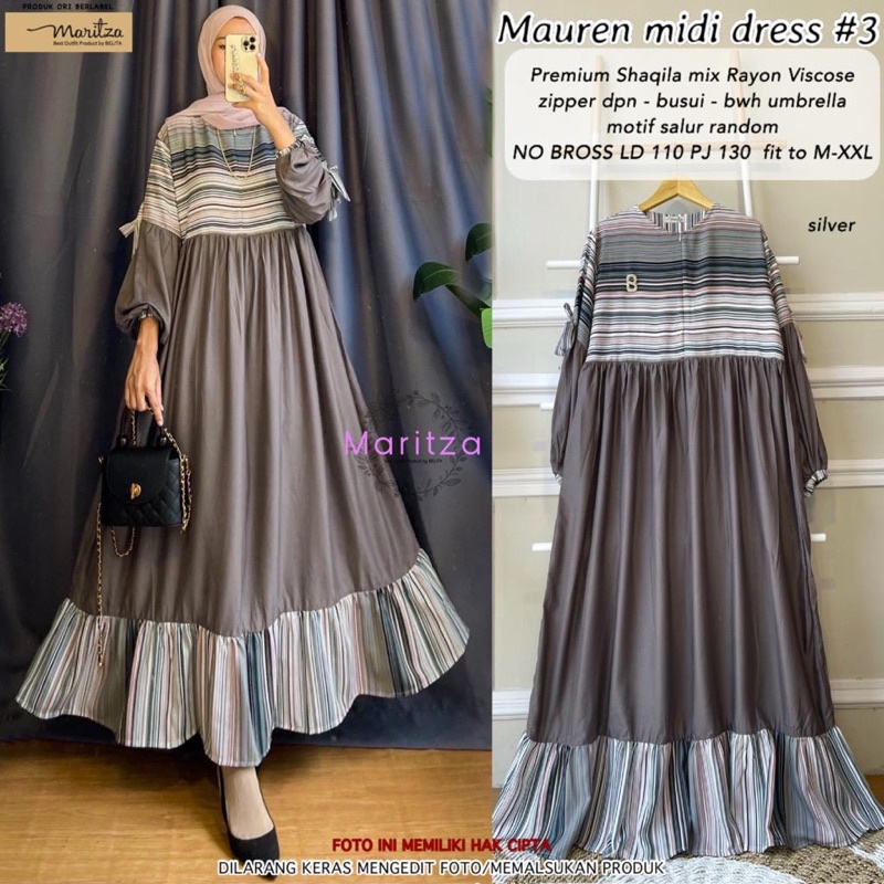 MAUREN MIDI DRESS #3 ORIGINAL BY MARITZA ( bisa cod )
