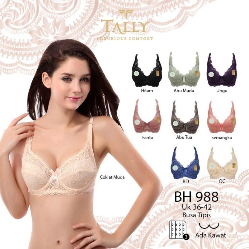 BRA BH CUP BESAR JUMBO / BERKAWAT / BUSA TIPIS / BROKAT TALLY 988