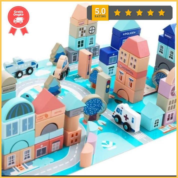 Mainan Kayu Blok Gedung Terlaris