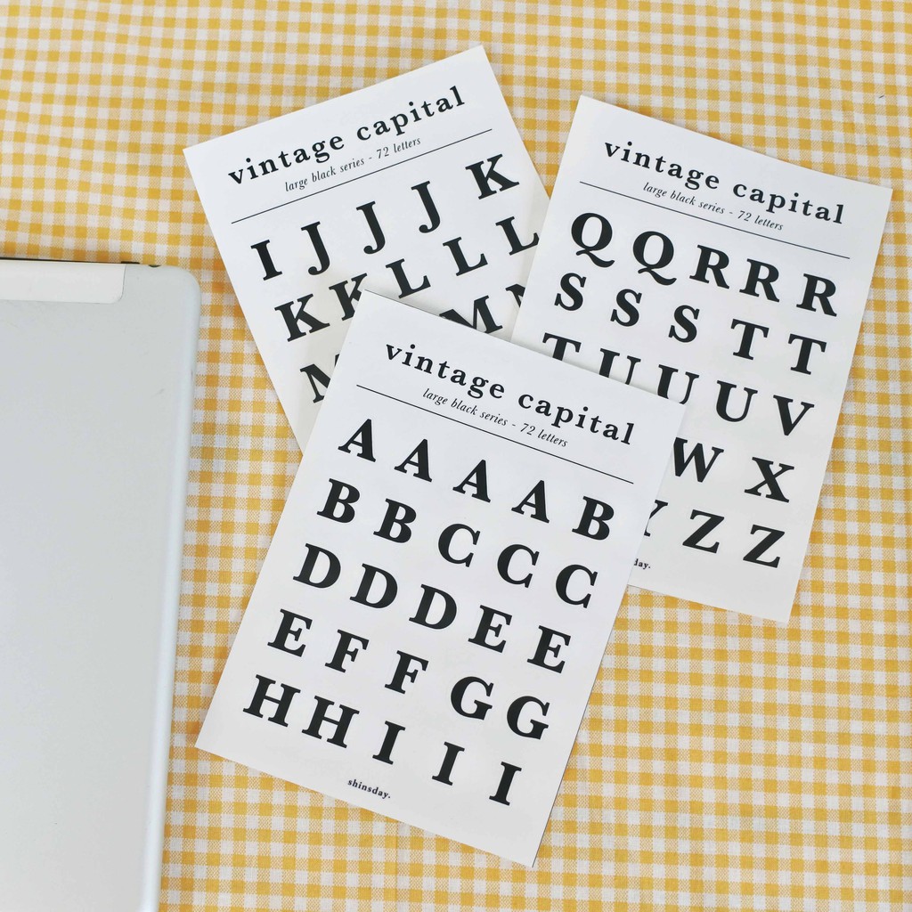 

SHINSDAY 72 huruf Capital | 74 Lowercase | 71 Number Transparan Sticker untuk Judul Tanggal Journaling Bujo