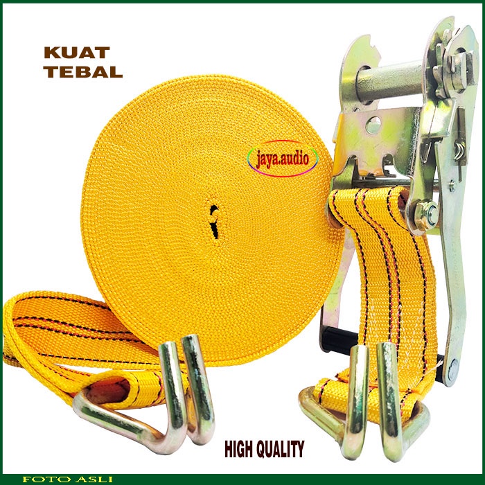 Tali Tret RATCET TIE DOWN Panjang 15 Meter Tali Truk Krek Pengikat Barang Cargo Lashing