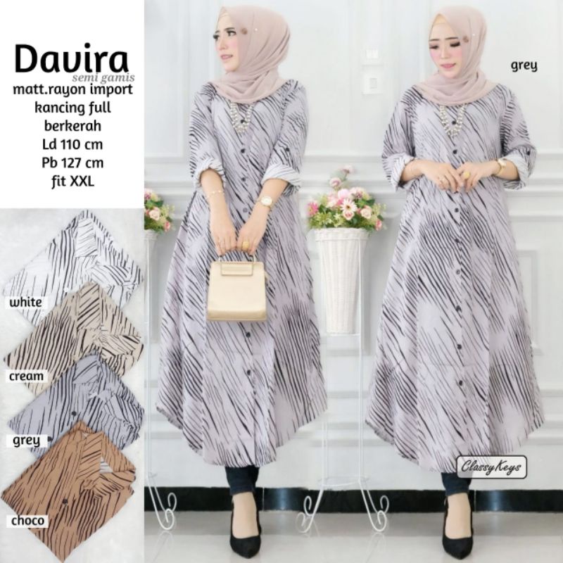Davira Nadila Enigma Long Tunik by Classy Keys Rayon Busui