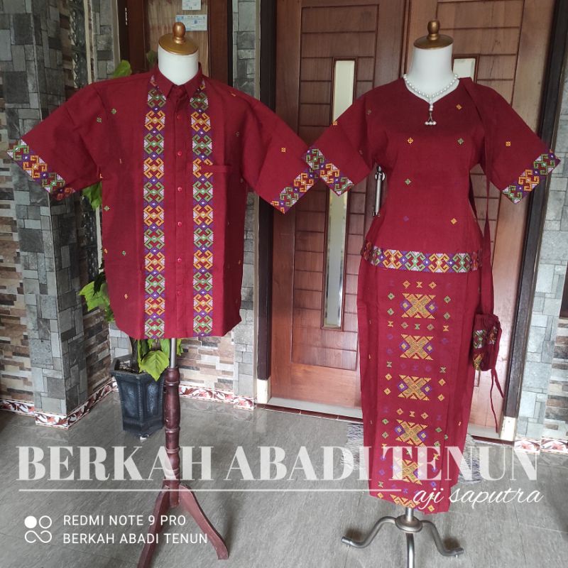 SETELAN TENUN WANITA COUPLE TORAJA FREE TAS SEPU