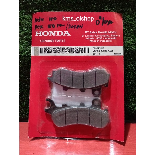 Dispad Discpad Kampas Rem Cakram Depan ADV 150 PCX 150 New Asli Honda AHM 06455-KRE-K02