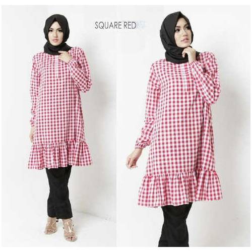 TUNIK MURAH KEKINIAN [ARMINA] TUNIX KOTAK KOTAK MODEL KOREA