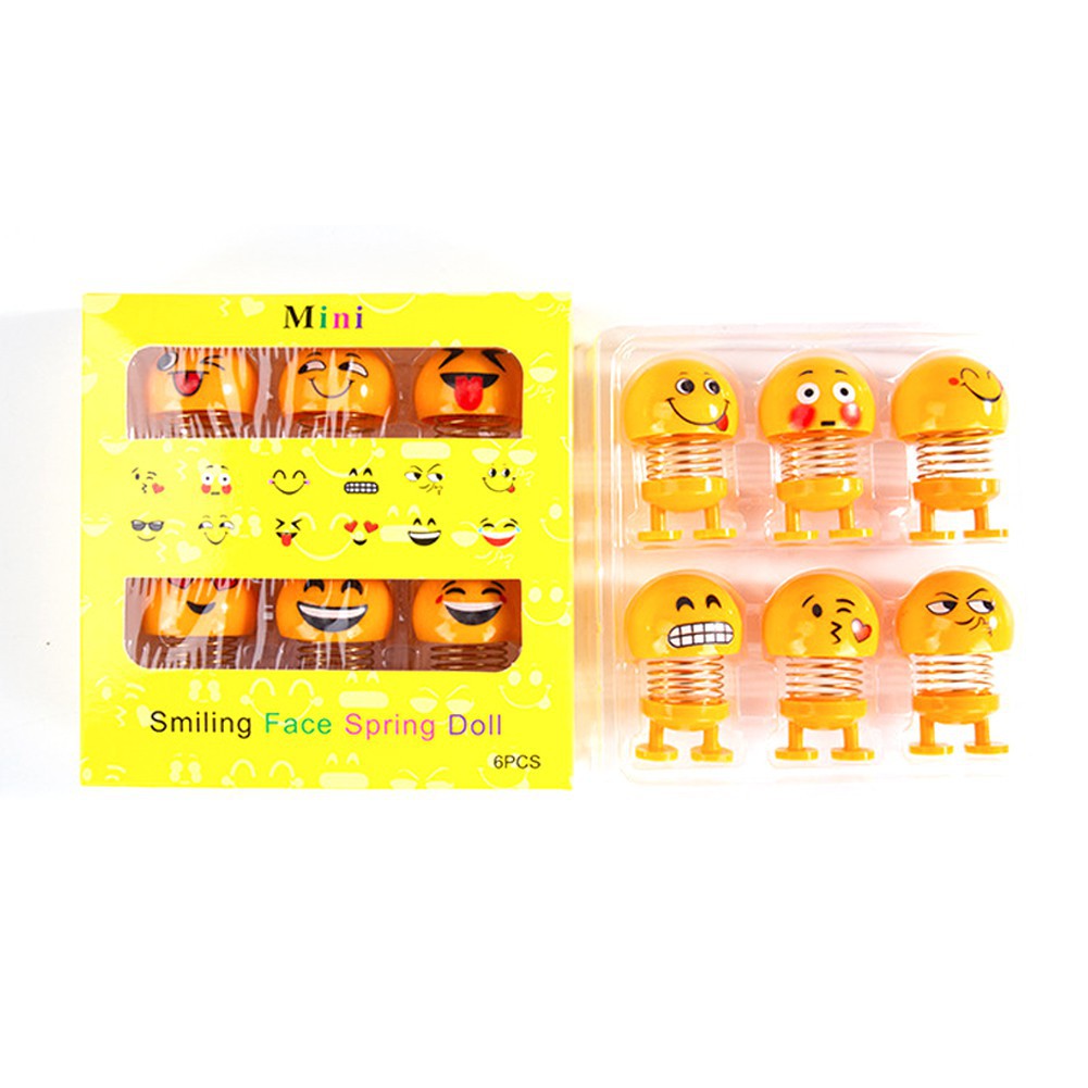 BIG SIZE 1 Paket Isi 6 Pcs Boneka Emoticon BIG SIZE BESAR Pajangan Dashboard Mobil