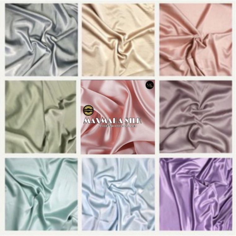 Kain Satin Maxmara Silk Ori Polos Bahan Sateen Sutera Premium Roberto Cavalli Velvet Meteran