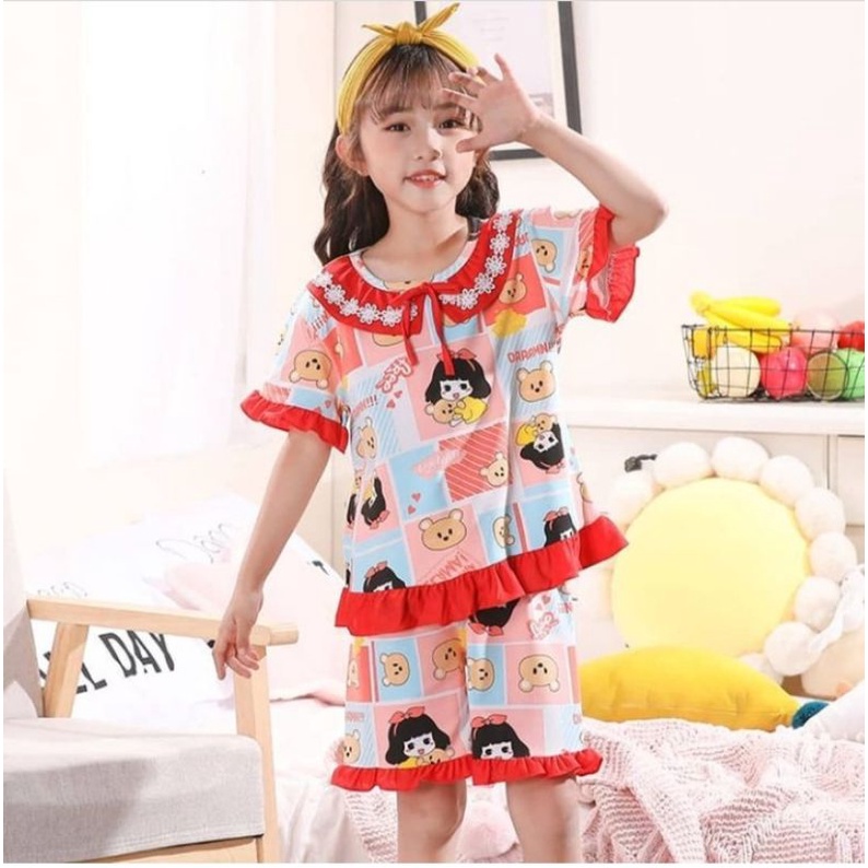 leisure wear /piyama import / baju tidur anak perempuan / Hotpants / pendek