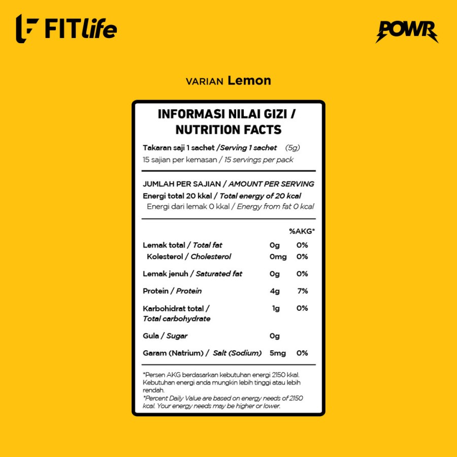 Fitlife Pre Workout POWR 15 Servings BPOM Halal PWO Pre Work Out