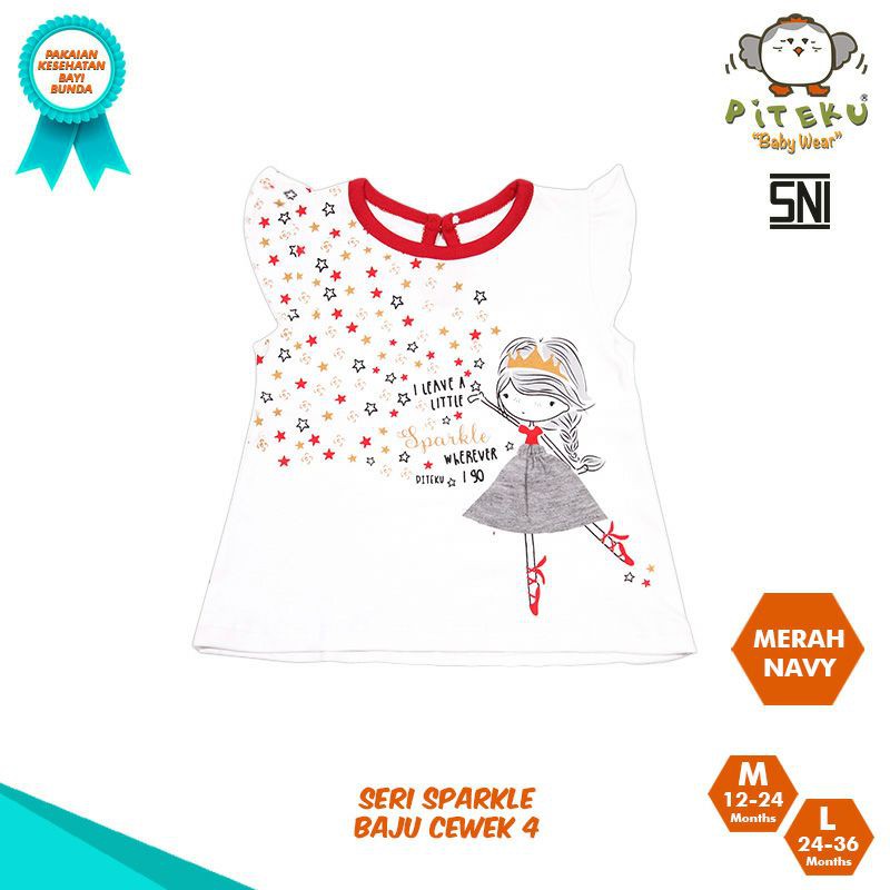 Baju Bayi perempuan PITEKU Kaos bayi perempuan 6-12 bulan / kaos oblong bayi / atasan bayi