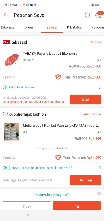 Tabasa Payung Lipat L3 Ekonomis