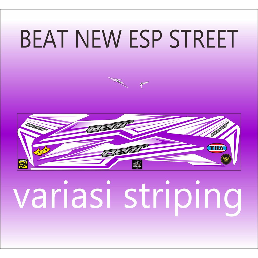 LIS STRIPING MOTOR BEAT NEW ESP/ BEAT STREET VARIASI PUTIH LIS UNGU @INDIGO01