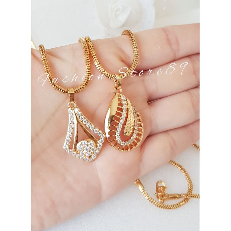 kalung Fashion Dewasa import perhiasan lapis emas 18k model kalung milano