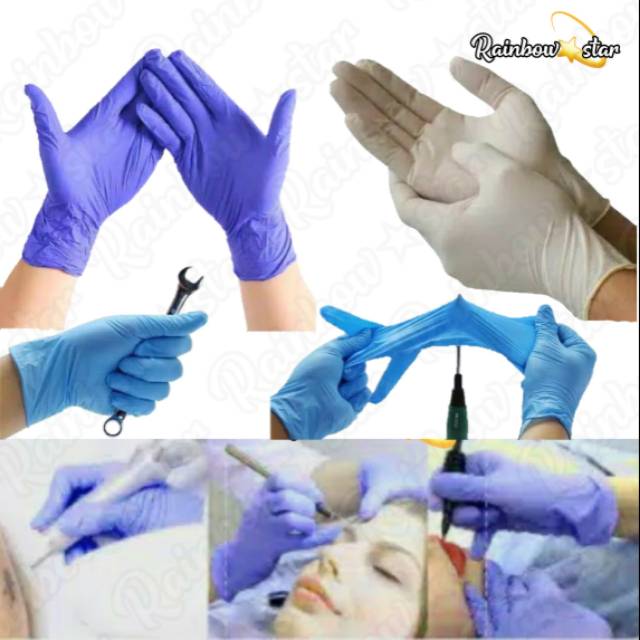 Sarung Tangan Karet 2pcs  / Nitrile Examination Gloves