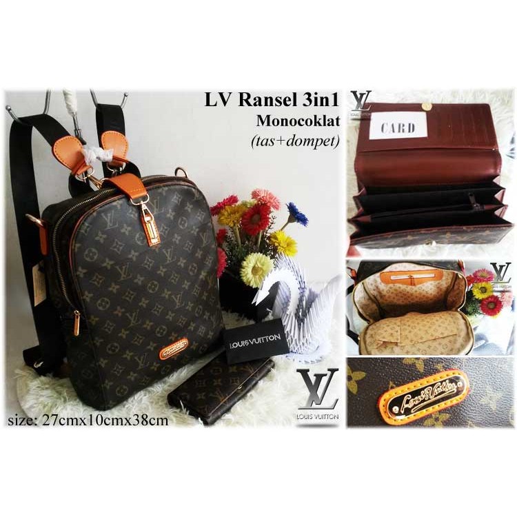 LV Ransel 3in1 Set Dompet