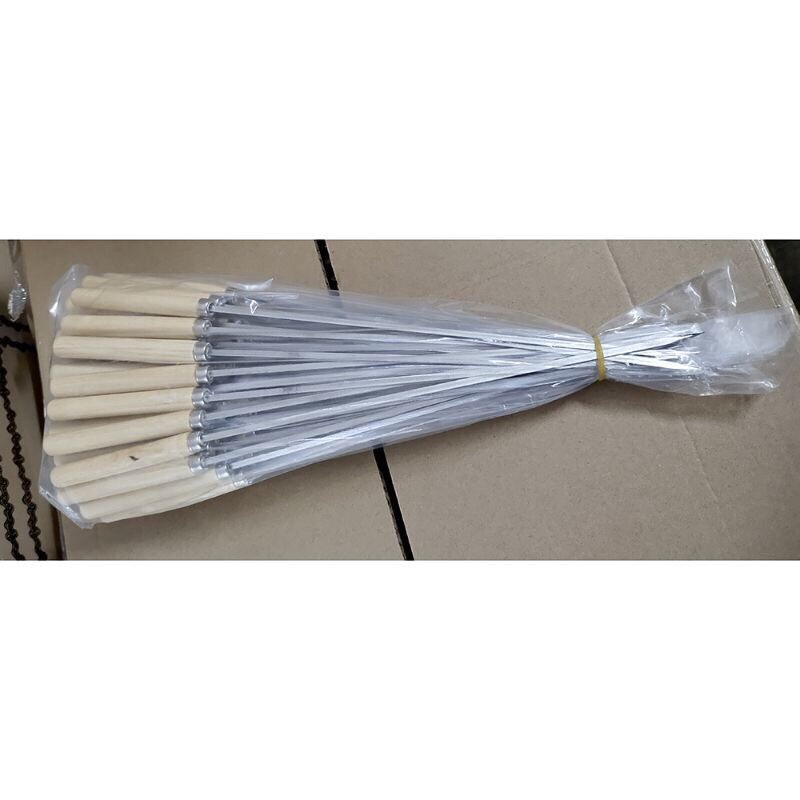 TUSUK SATE STAINLESS STEEL  GAGANG KAYU TUSUK SATE REUSABLE