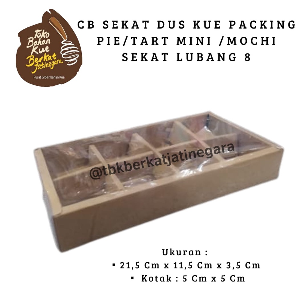 DUS/BOX/KOTAK KUE/CB SEKAT DUS KUE PACKING PIE /TART MINI / MOCHI SEKAT LUBANG 8