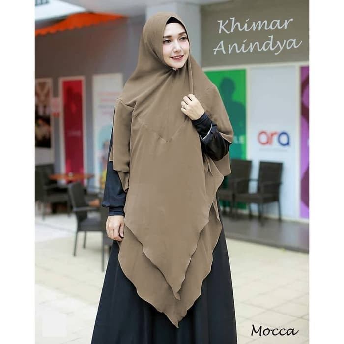 JILBAB HIJAB BERGO KERUDUNG PANJANG KHIMAR INSTAN TERBARU 2 LAYER ANINDYA