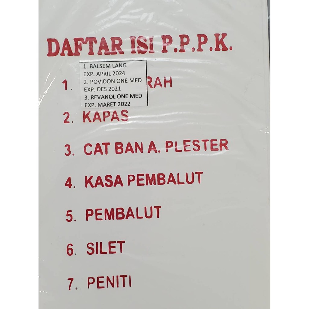 KOTAKPPPK/P3K|PERLENGKAPANKESELAMATAN