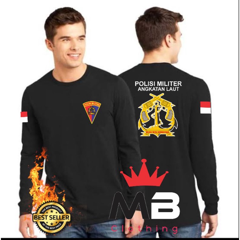 Kaos Polisi Militer AL Lengan Panjang / Kaos Pomal / Baju Pomal / Baju T-shirt Pomal / Kaos Katun Le