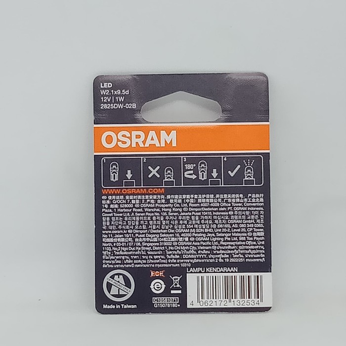 Bohlam, Lampu LED T10 Osram (Lampu Senja &amp; Pelat Motor) (Asli)