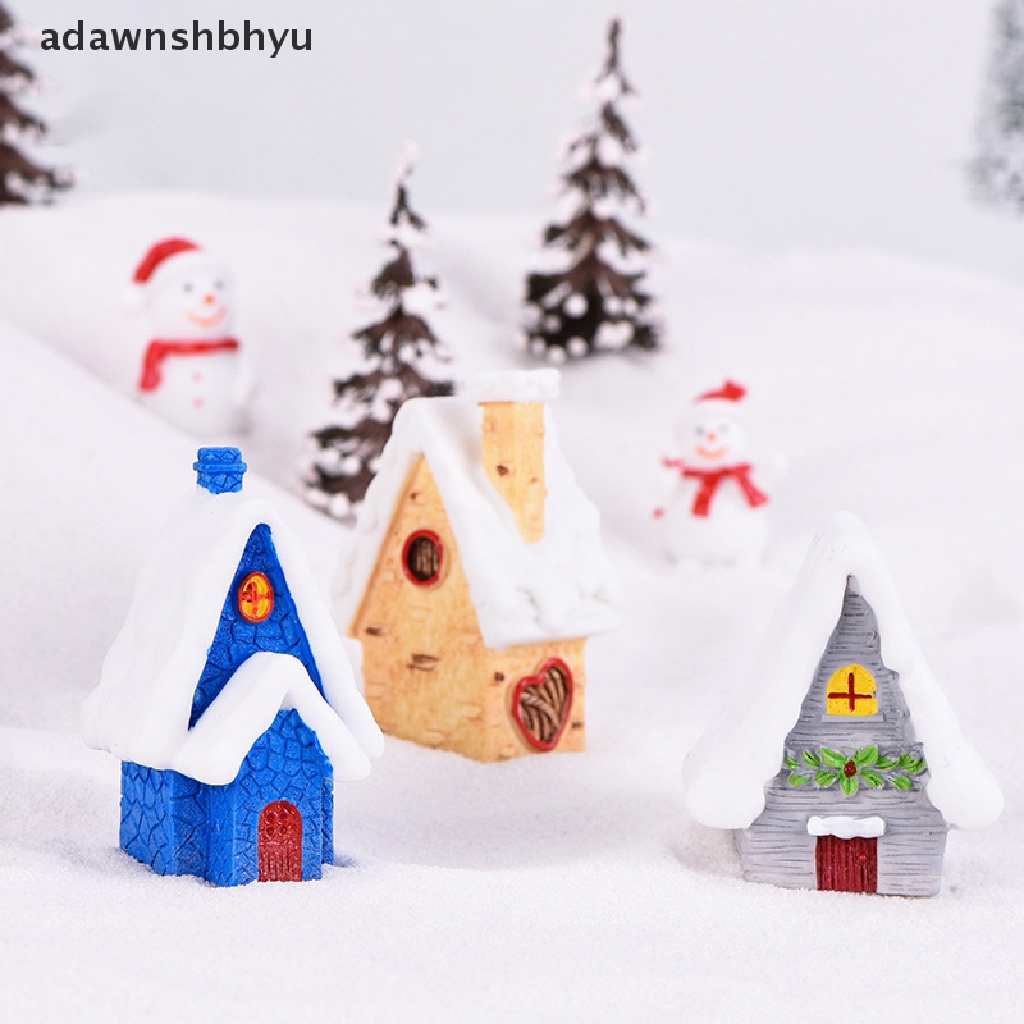 Miniatur Rumah Salju Natal Bahan Resin Untuk Taman