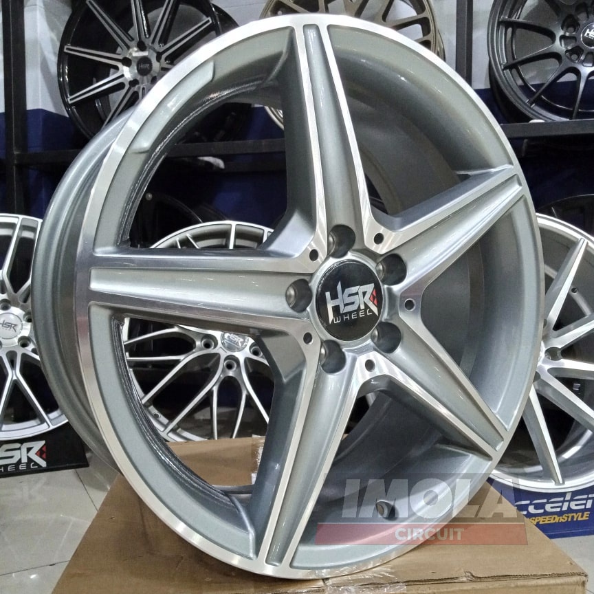 Velg mobil palang 5 ring 18 inova crv civic fd HSR wheel lobang baut 5 et 45 R18 Grey polish