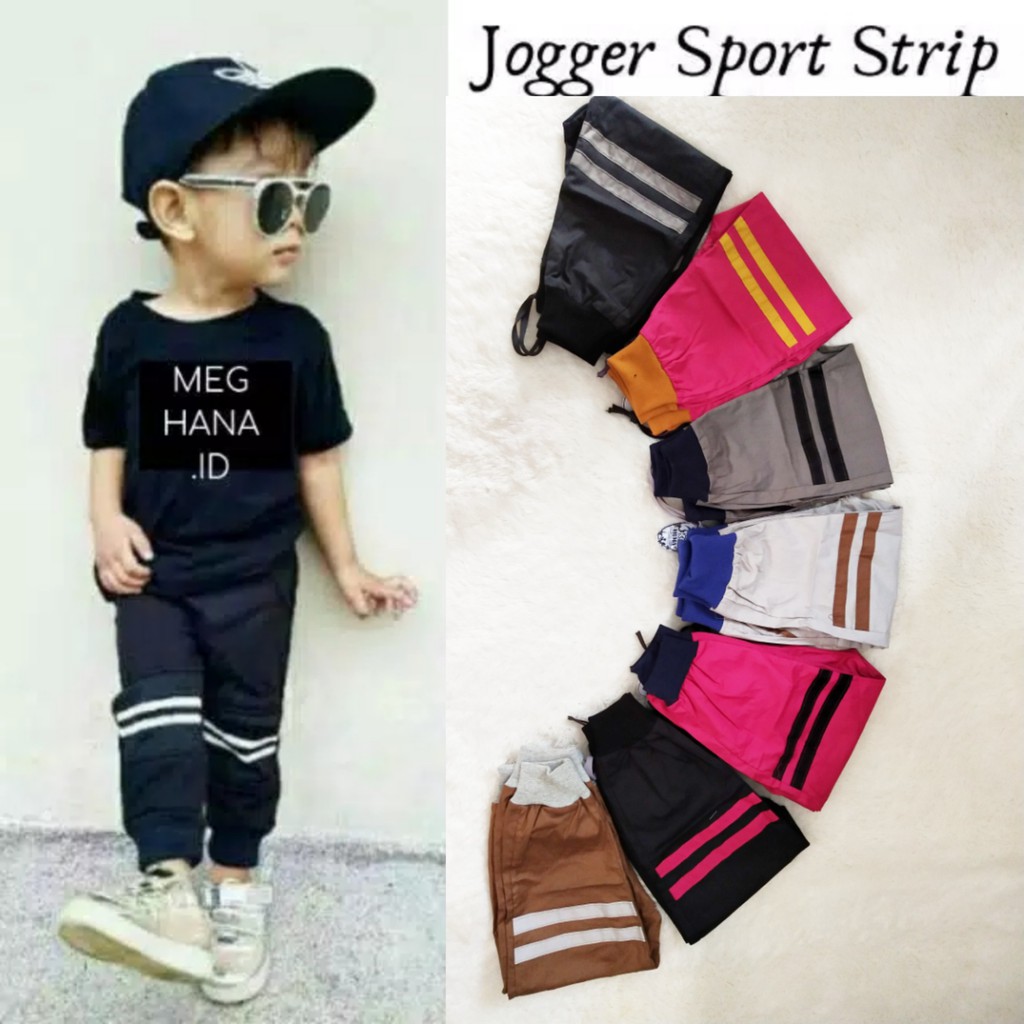 Celana Jogger anak strip 1- 12 tahun