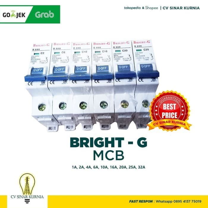 MCB BRIGHT-G 1A 2A, 4A, 6A, 10A, 16A, 20A, 25A, 32A | Bright G MCB